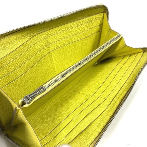 Authentic HERMES Long wallet Azap Long Zip Around Long Wallet Chevre yellow - Picture 4 of 15